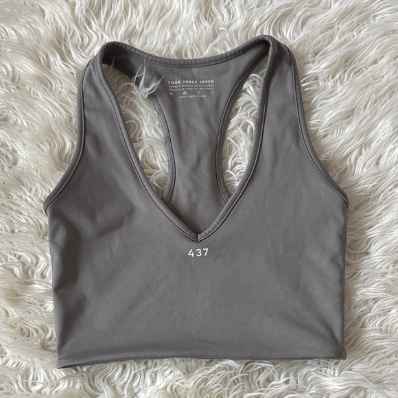 437 Other - 437 Deep V Tank Grey Sports Bra